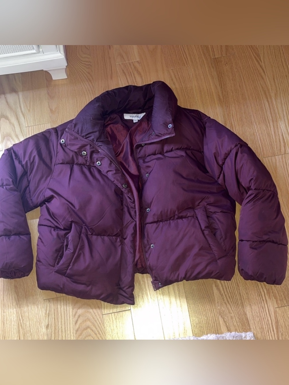 Sebby Women's Plum Quilted Puffer Jacket